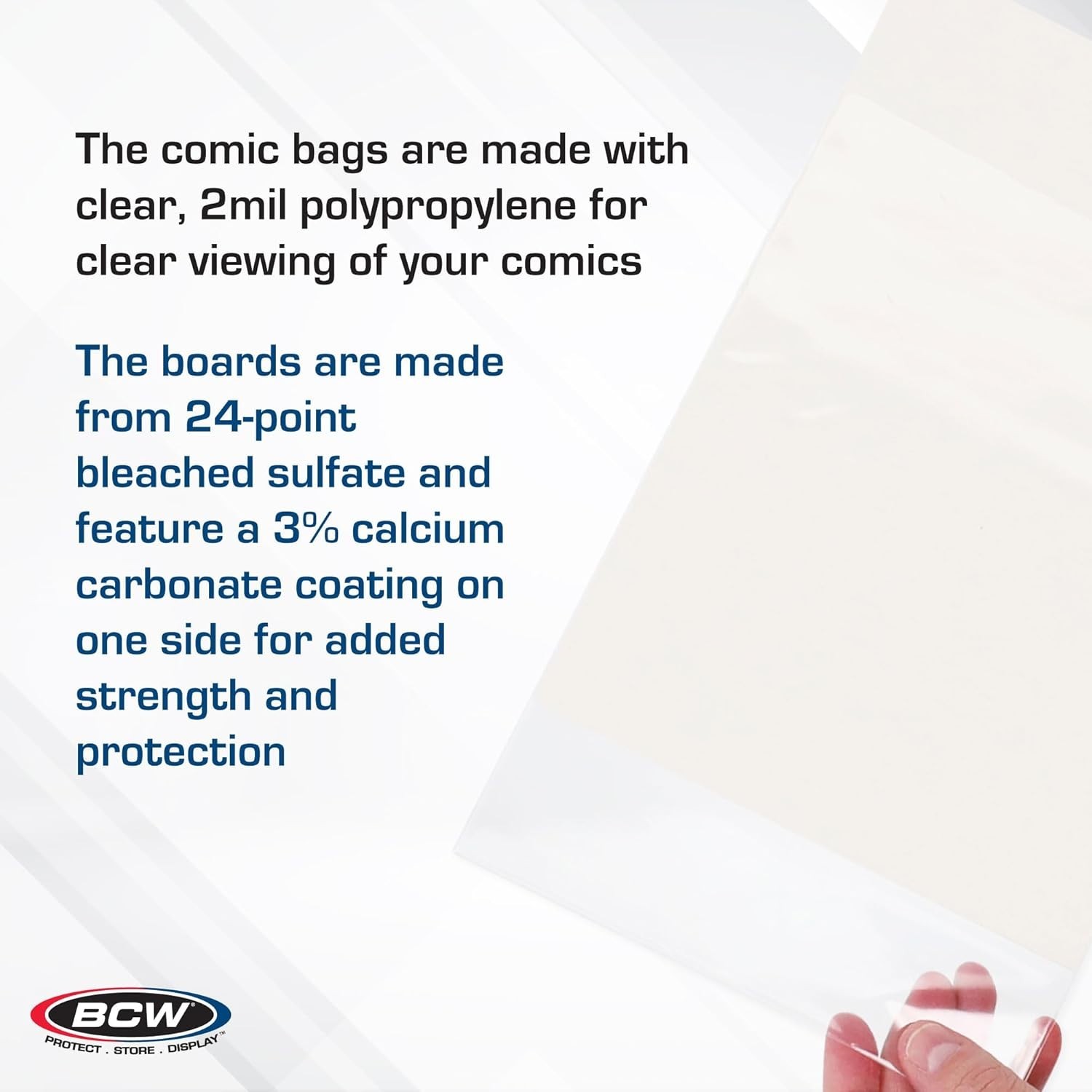 100 Pack BCW Golden Age Comic Book Bags (Resealable) And Boards Acid Free