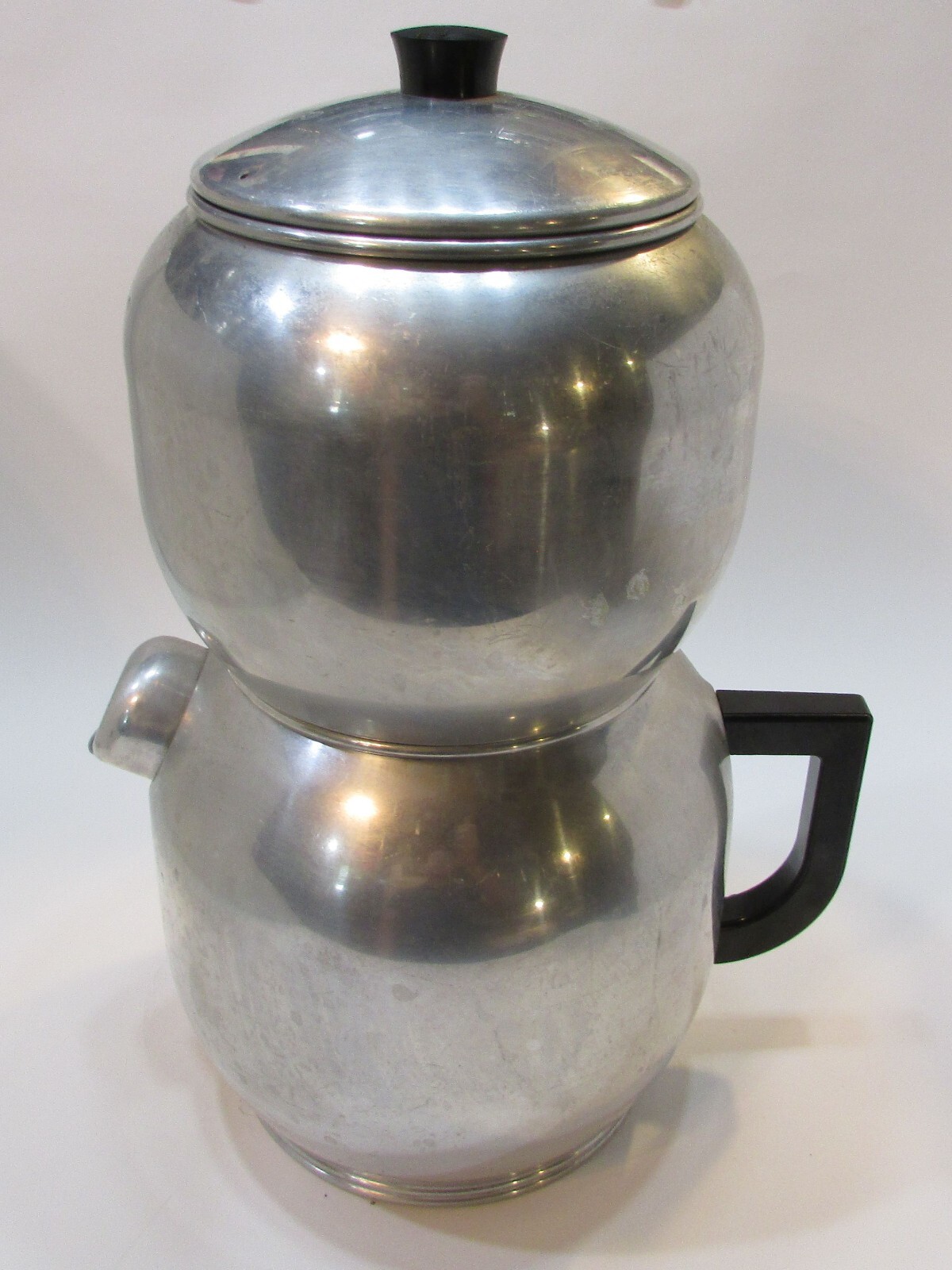 Vintage 50s West Bend Quick Kwik Drip Stove Top Aluminum Large 18 Cup Coffee Pot