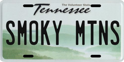 Tennessee Smoky Mountains Aluminum License Plate