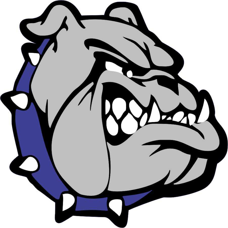 3in x 3in Right-Facing Blue Bulldog Vinyl Sticker Car Truck Vehicle Bumper Decal