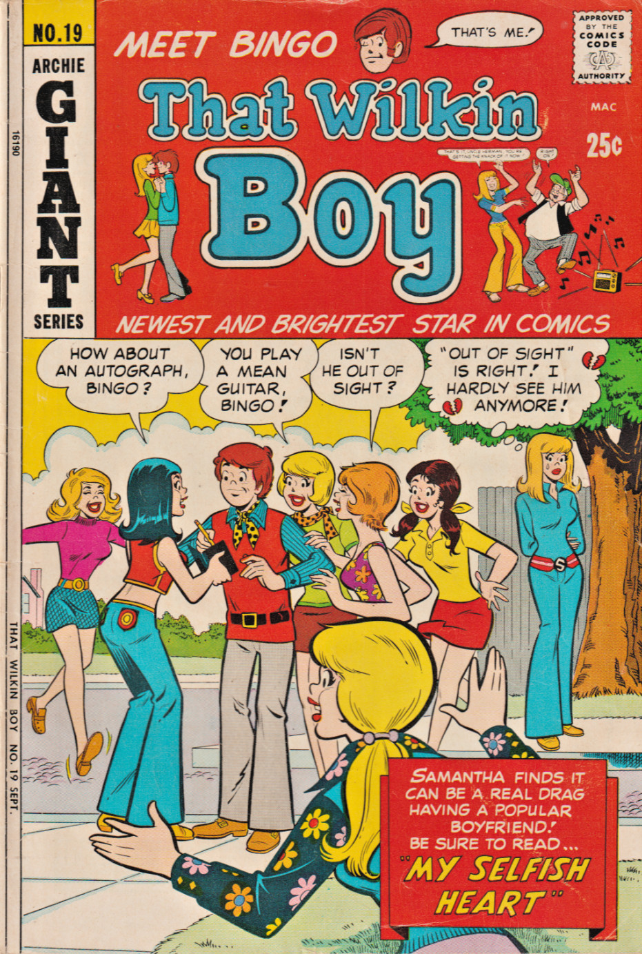 THAT WILKIN BOY #19 GROUPIES COVER 52-PAGE GIANT ARCHIE COMICS 1972 NICE!!!