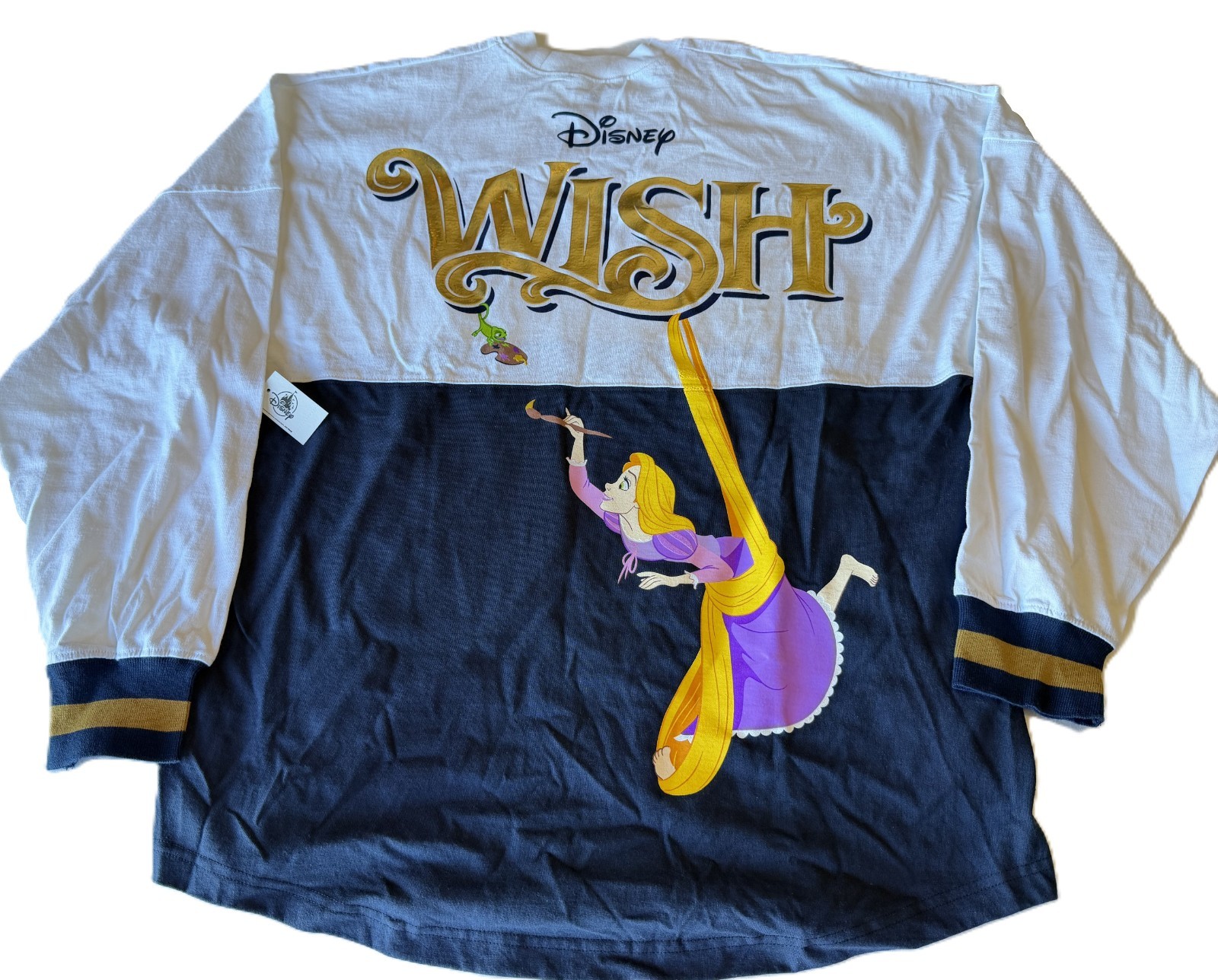 New Disney Cruise Line WISH Spirit Jersey White Blue Gold Large Rapunzel