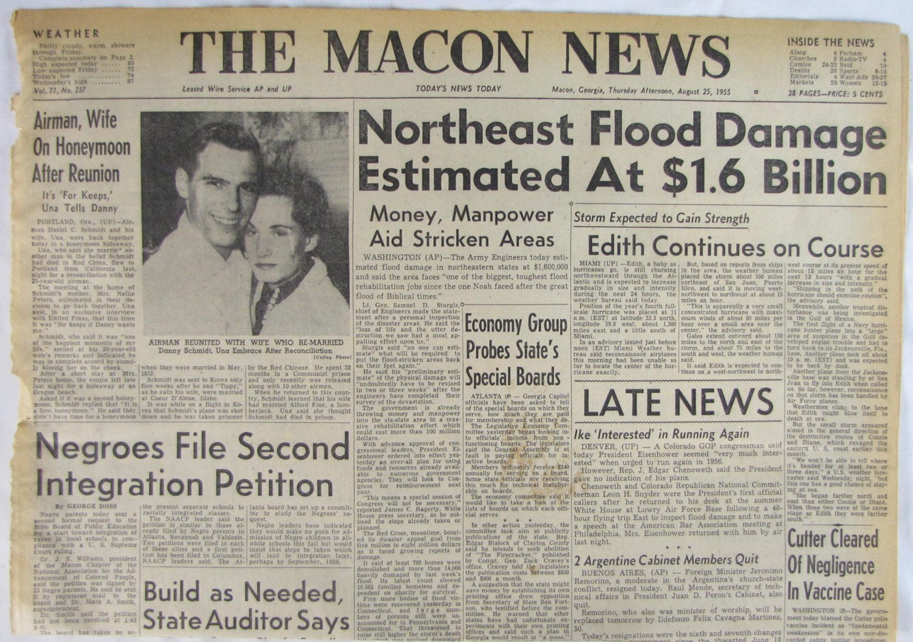 Vintage 1955 Civil Rights Racial Segregation Georgia Newspaper