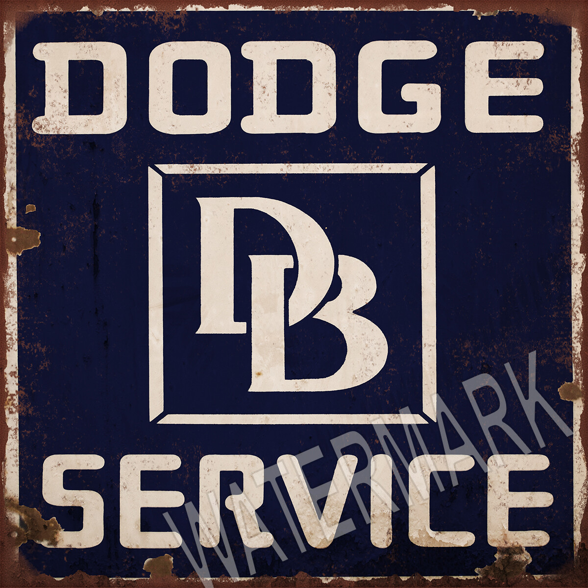 Dodge Service Ad Square High Quality Metal Magnet 4 x 4 inches 9351