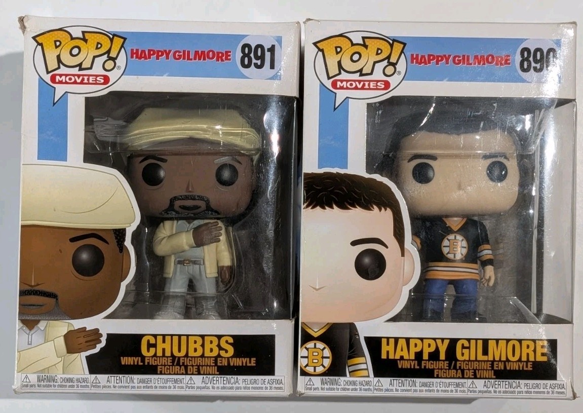 Funko Pop Happy Gilmore #890 Chubbs #891 Vinyl Figure Set. Lot of 2