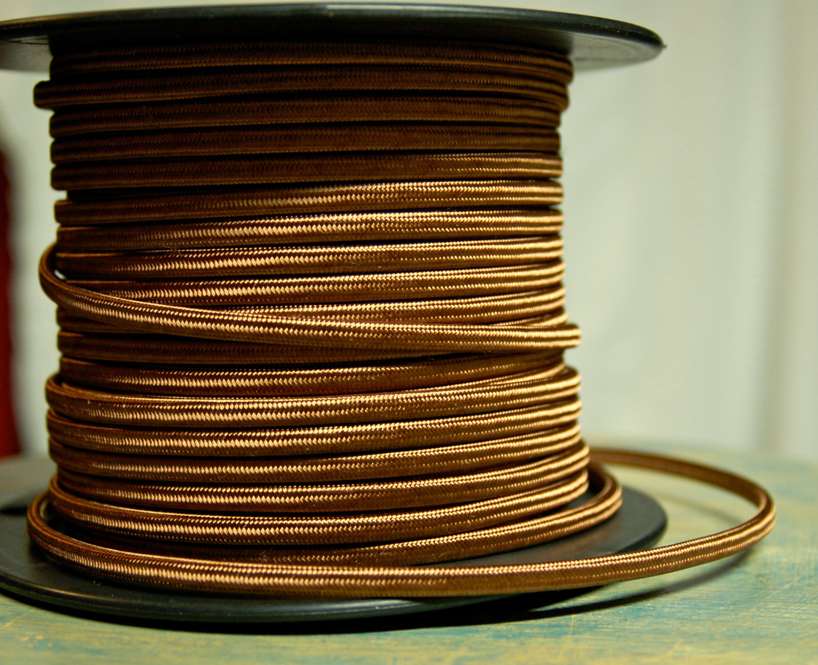 8′ Flat 2-Wire Cloth Covered Cord & Plug, Vintage Light Lamp Rewire Kit, Rayon