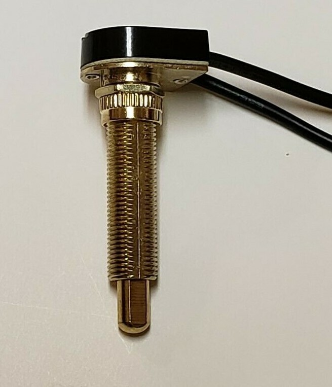 PUSH BUTTON ON-OFF BRASS PLATED CANOPY SWITCH SINGLE POLE 1 1/8″ SHANK NEW 791G