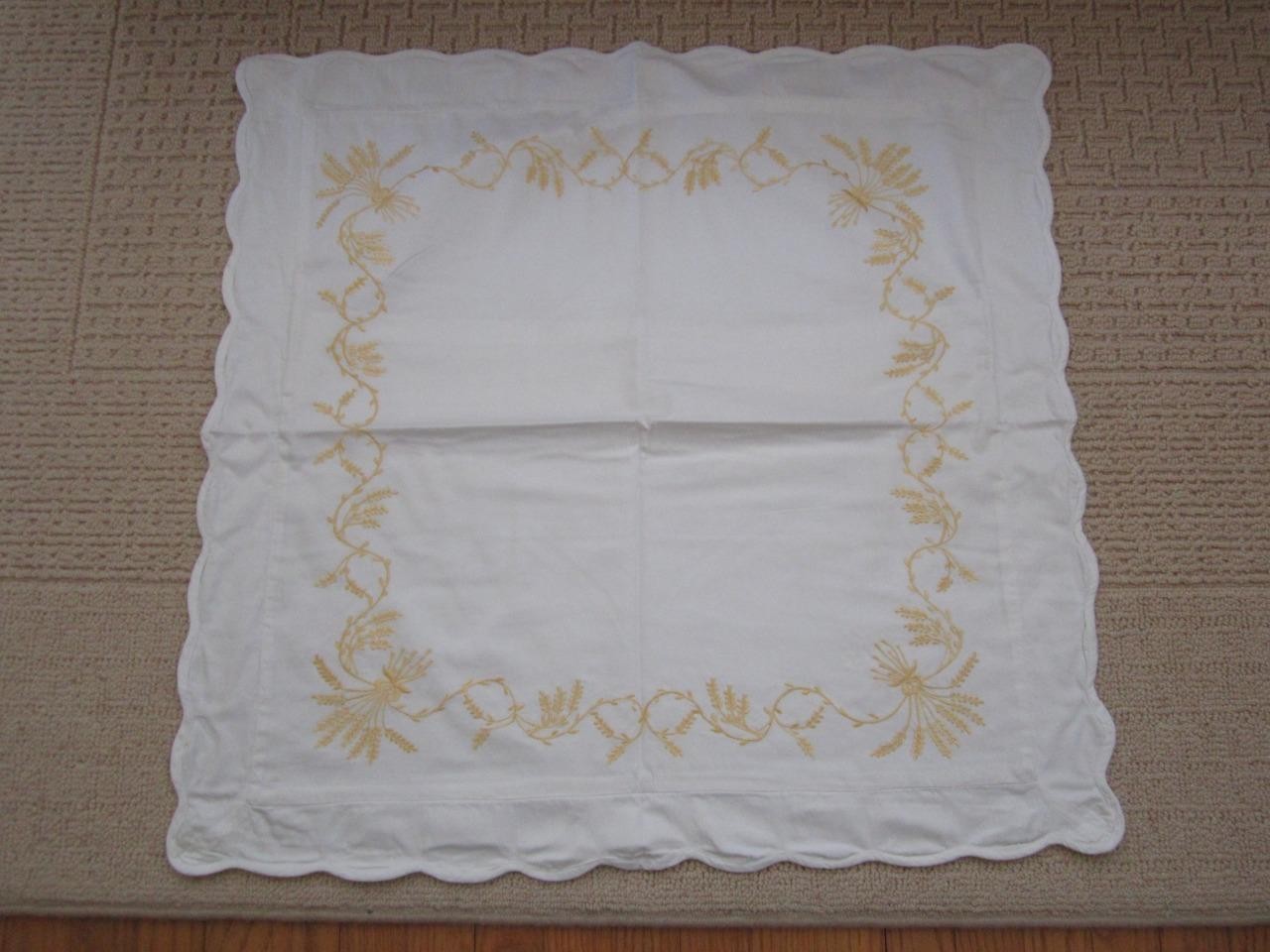 NOS SOURCE PERRIER Collection Cotton Sateen Wheat Embroidered Euro Pillow Sham
