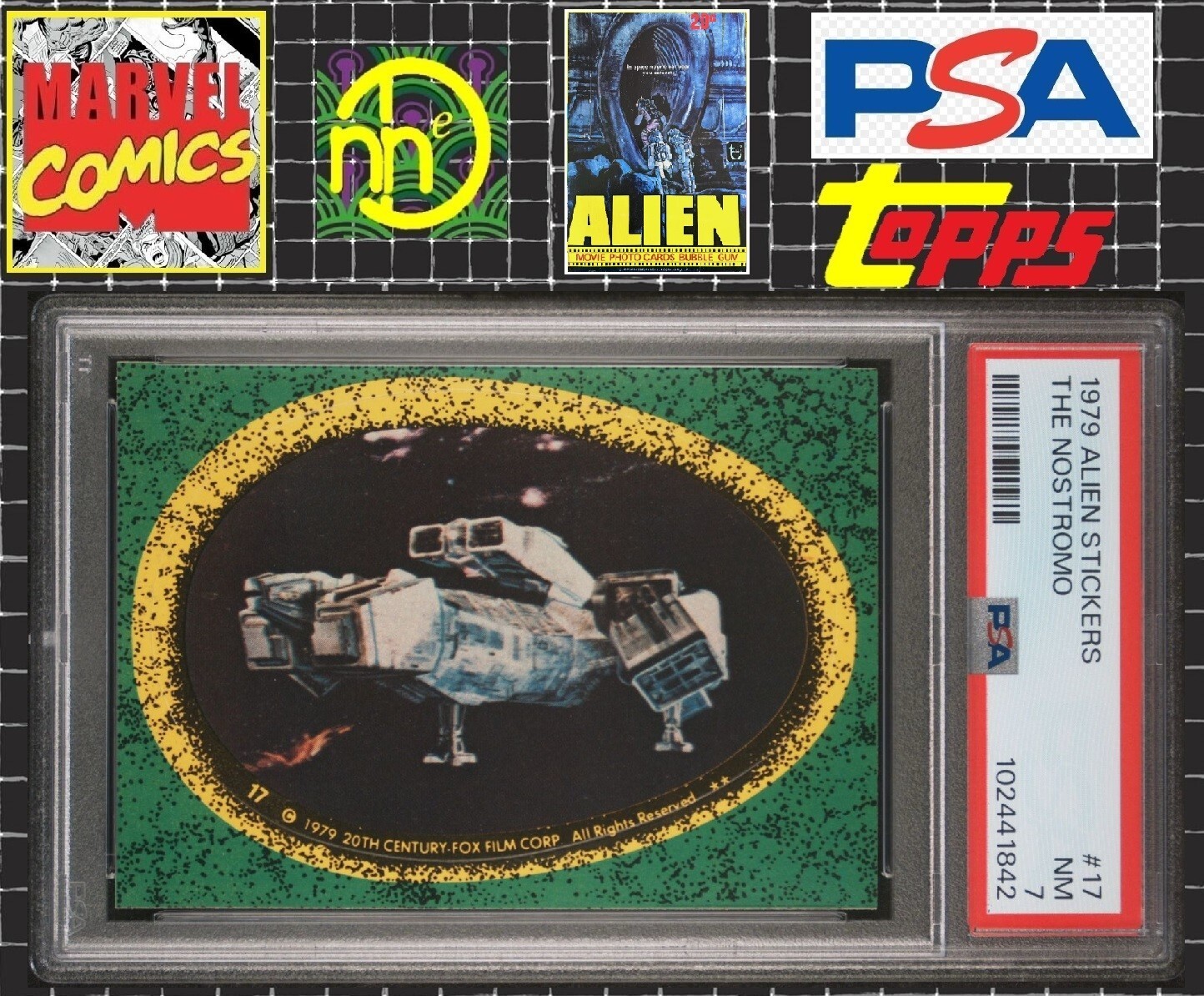 1979 Topps Alien Sticker – 17 The Nostromo – PSA 7 NM