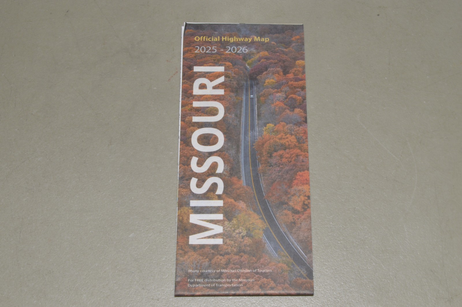 Missouri 2025 2026 State Travel Map highway street road railroad folding paper