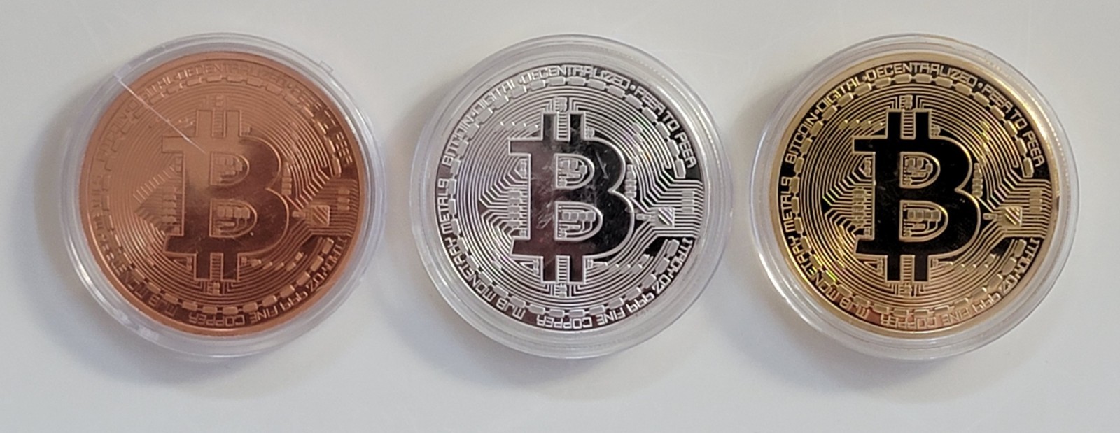 Lot of 3 Physical Bitcoin 2013 MJB Monetary Metals 1 Troy OZ .999 Fine Copper