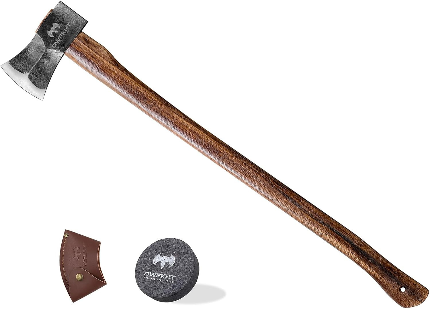Wood Splitting Axe Carbon Steel Chopping Tool Hickory Handle 35.5in 4.5lb