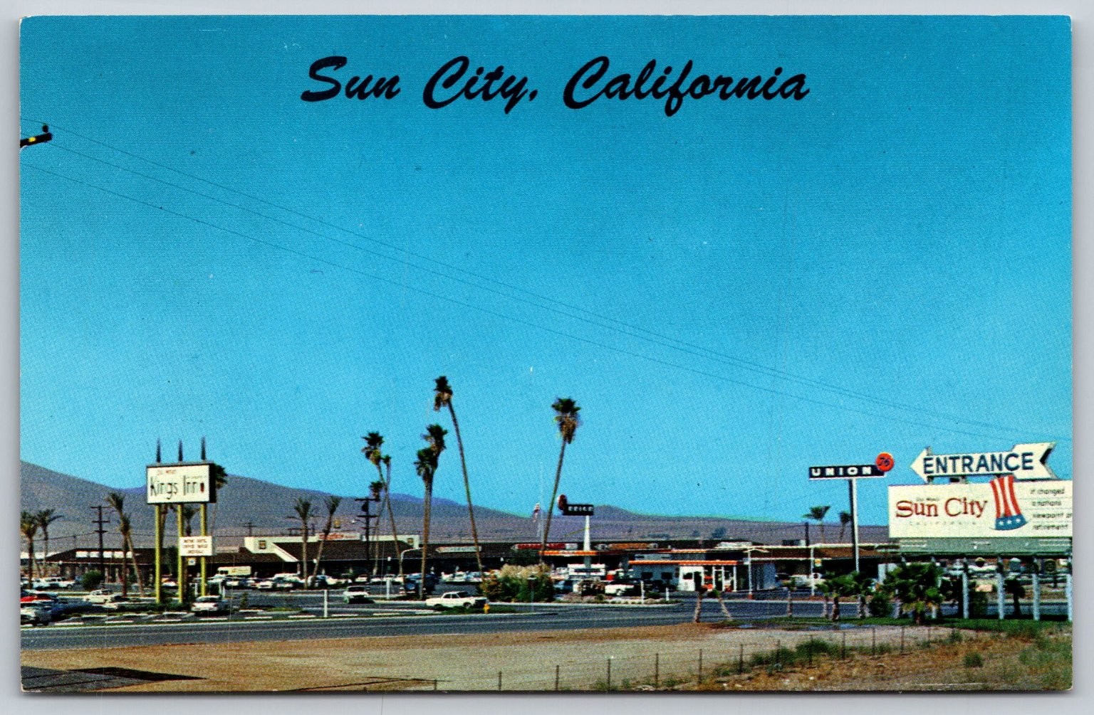 Sun City California Postcard Mid-Century Retirement Community Entrance C450