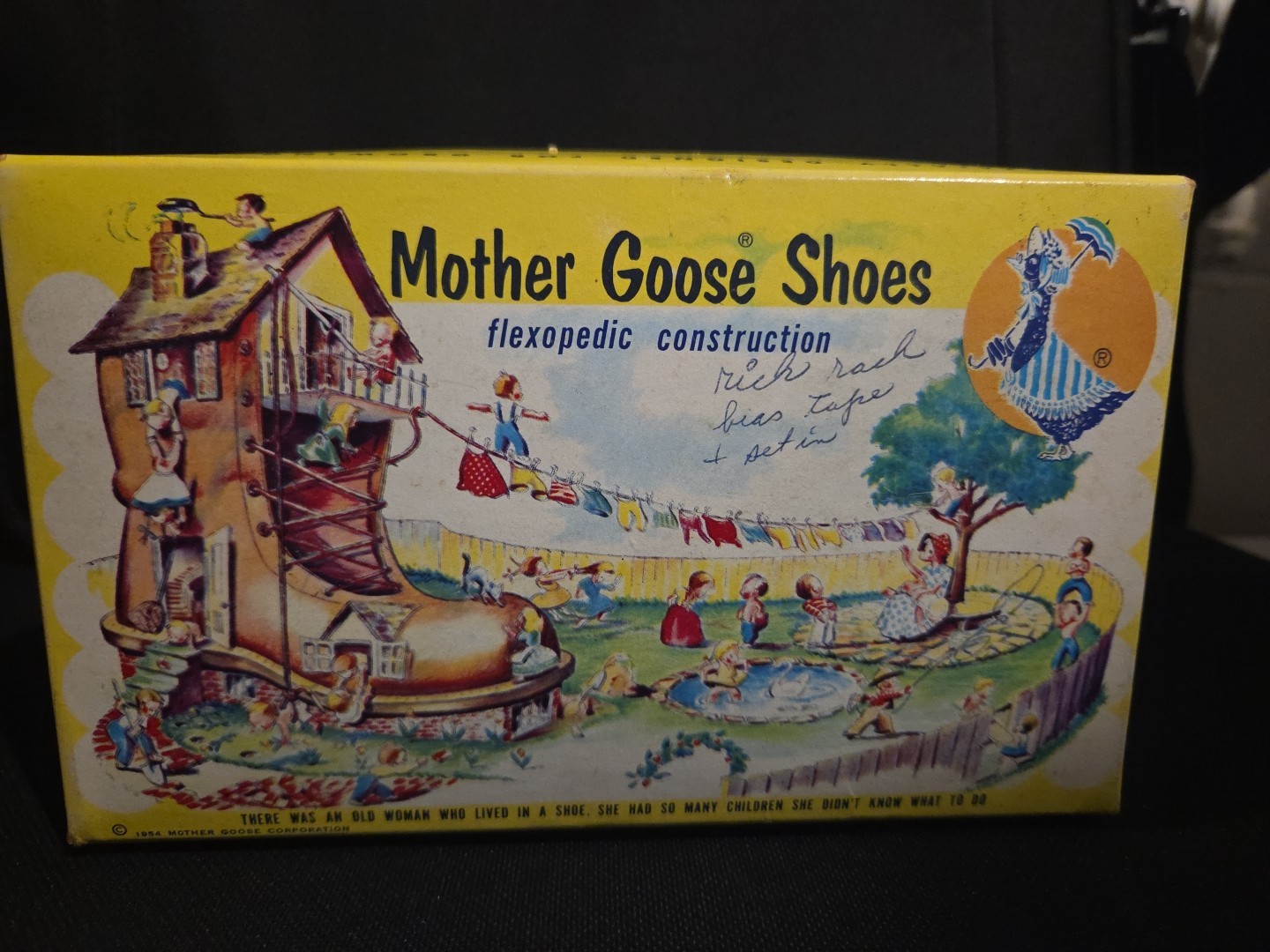Vintage Mother Goose Kids Shoe Box Only (Box is EMPTY) Great graphics & colors