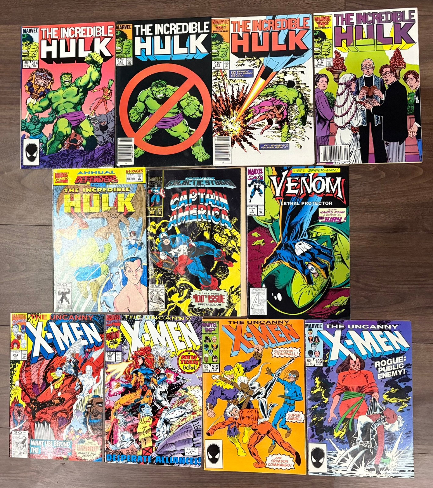 Lot of (11) Comics – The Incredible Hulk, Venom, Captain America, Uncanny X-Men