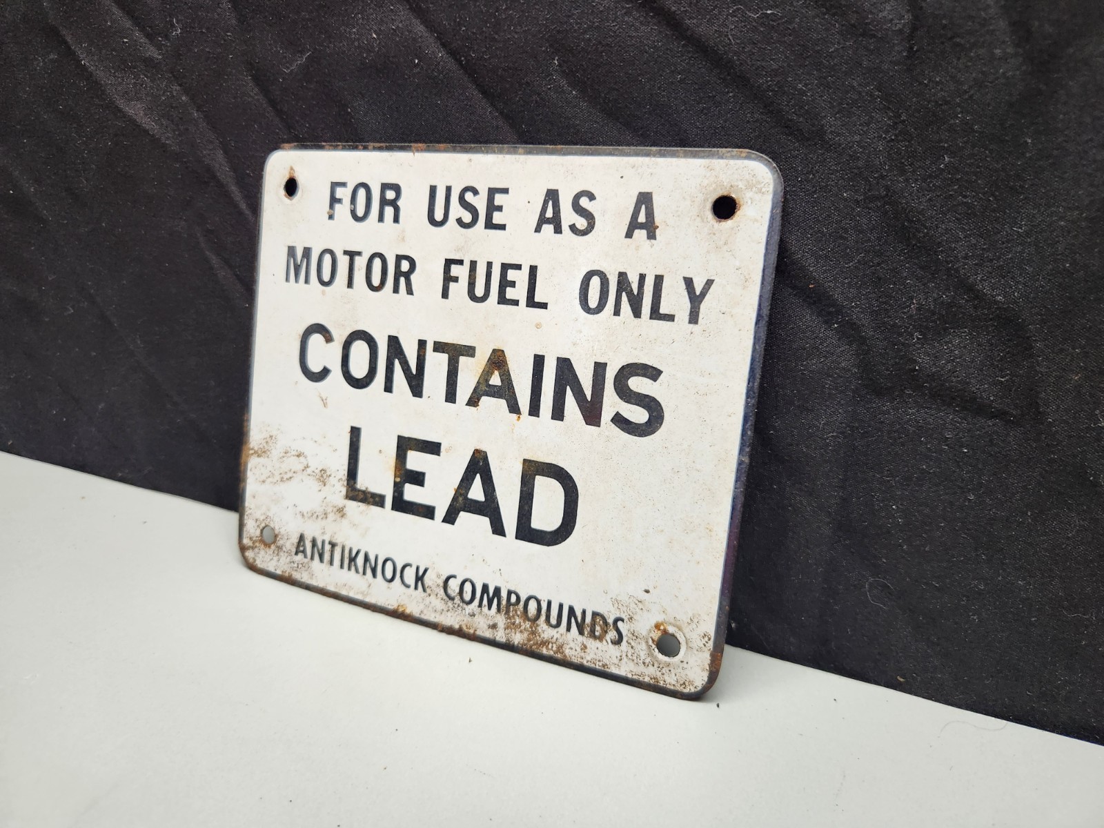 For Use As A Motor Fuel Only Contains Lead Original Sign Gas Pump Sign