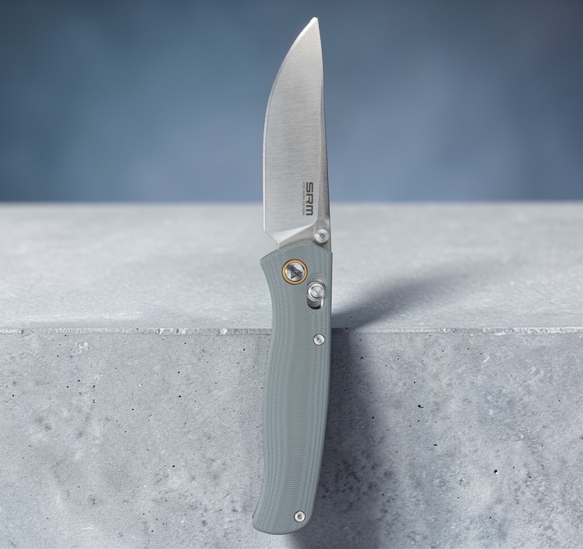 SRM Knives 255L-GK2 Ambi Lock Gray G10 Folding 10Cr15CoMoV Pocket Knife