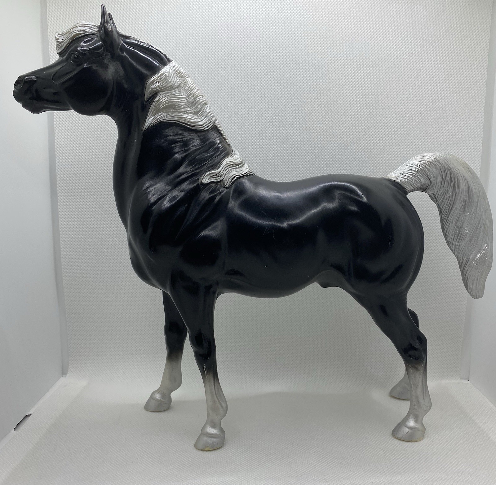 Extremely Rare Vintage Hartland Black and Silver Regal Arabian Horse Figurine