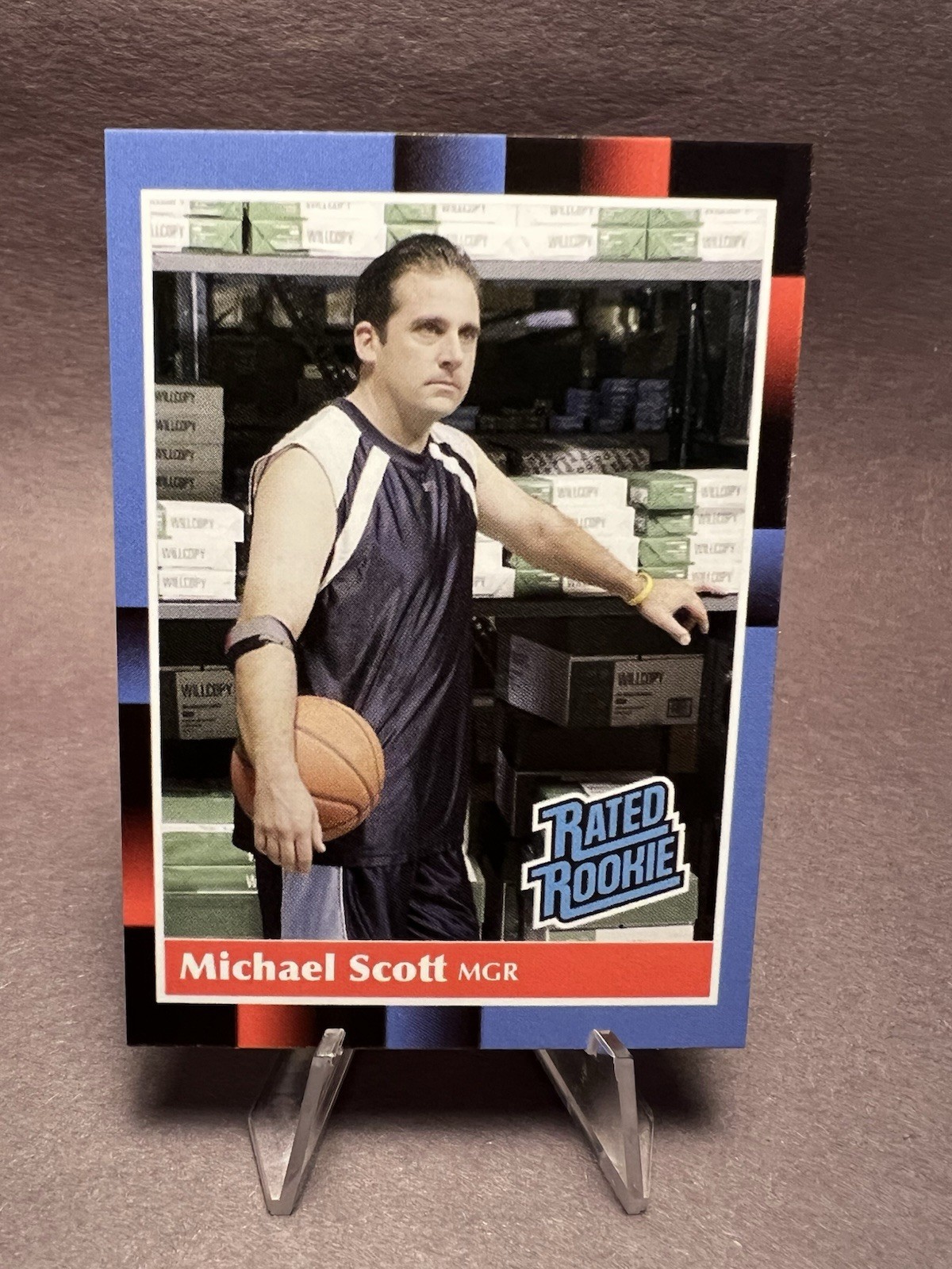 Michael Scott Custom Baseball Card – Donruss Rated Rookie Style – The Office