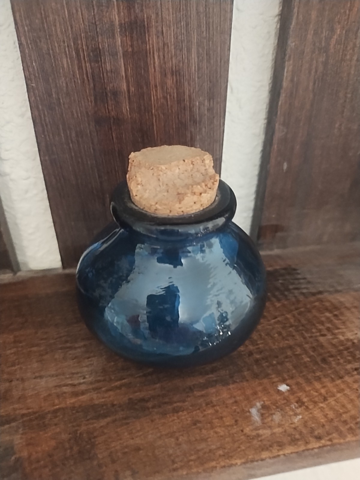vintage cobalt blue recycled glass vase. Made in Spain.