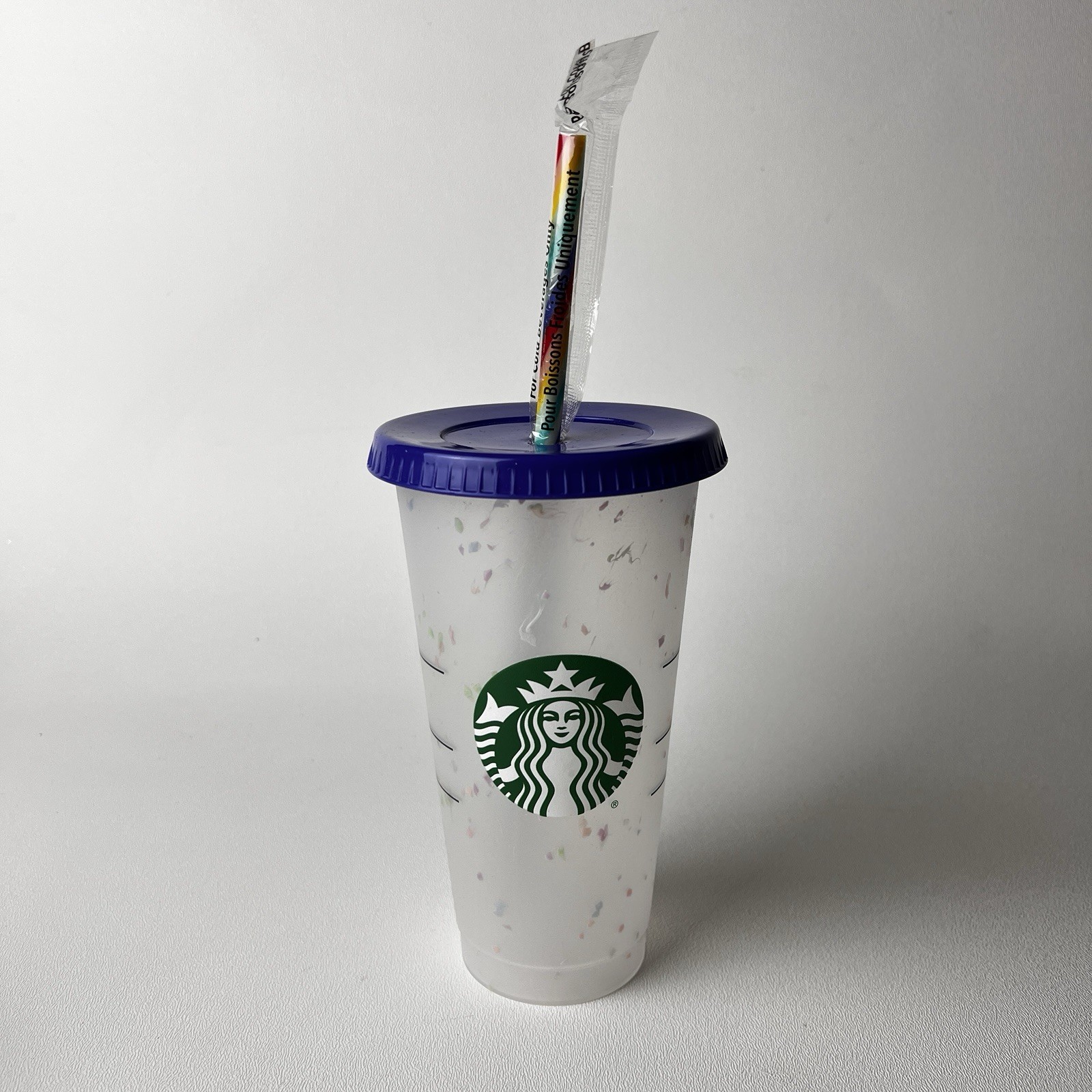 Starbucks Confetti Color Changing Cup Rainbow Straw Pride Summer 2020 Reusable