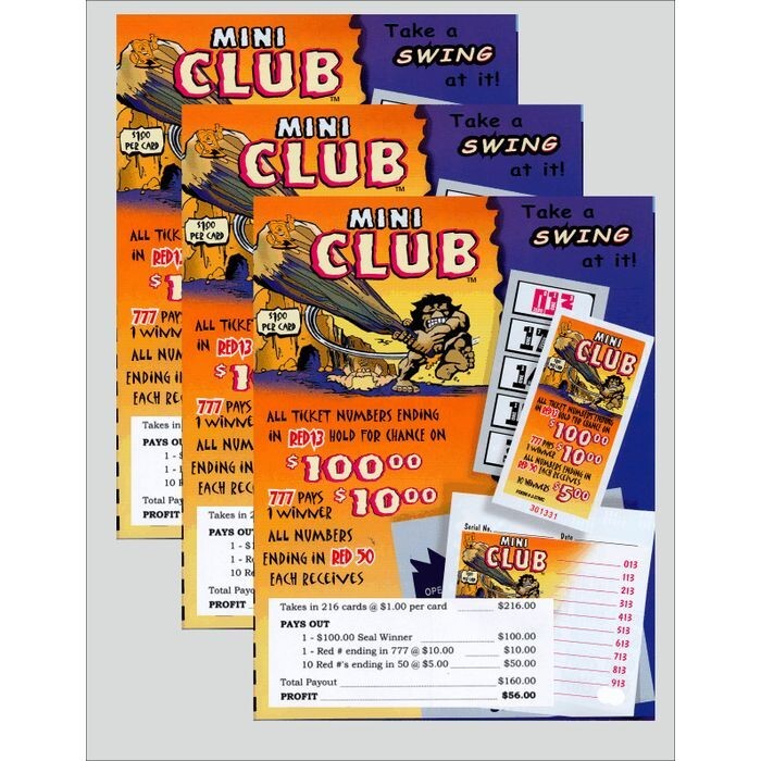 Mini Club (3) – Collectible break-open ticket game 3 Pull Tab games