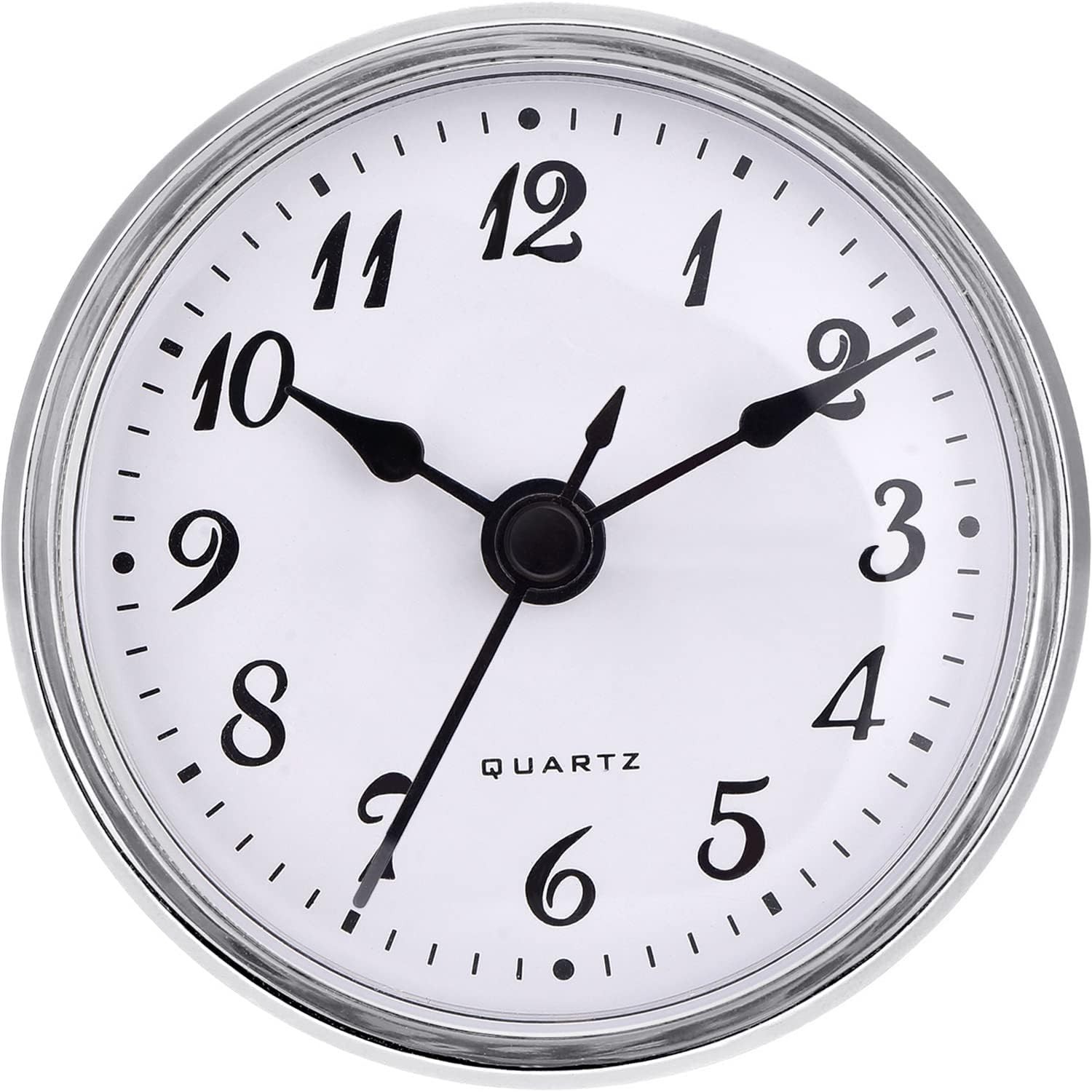 2.8 Inch Weather-Resistant Quartz Clock Insert – Stylish Gold and Silver