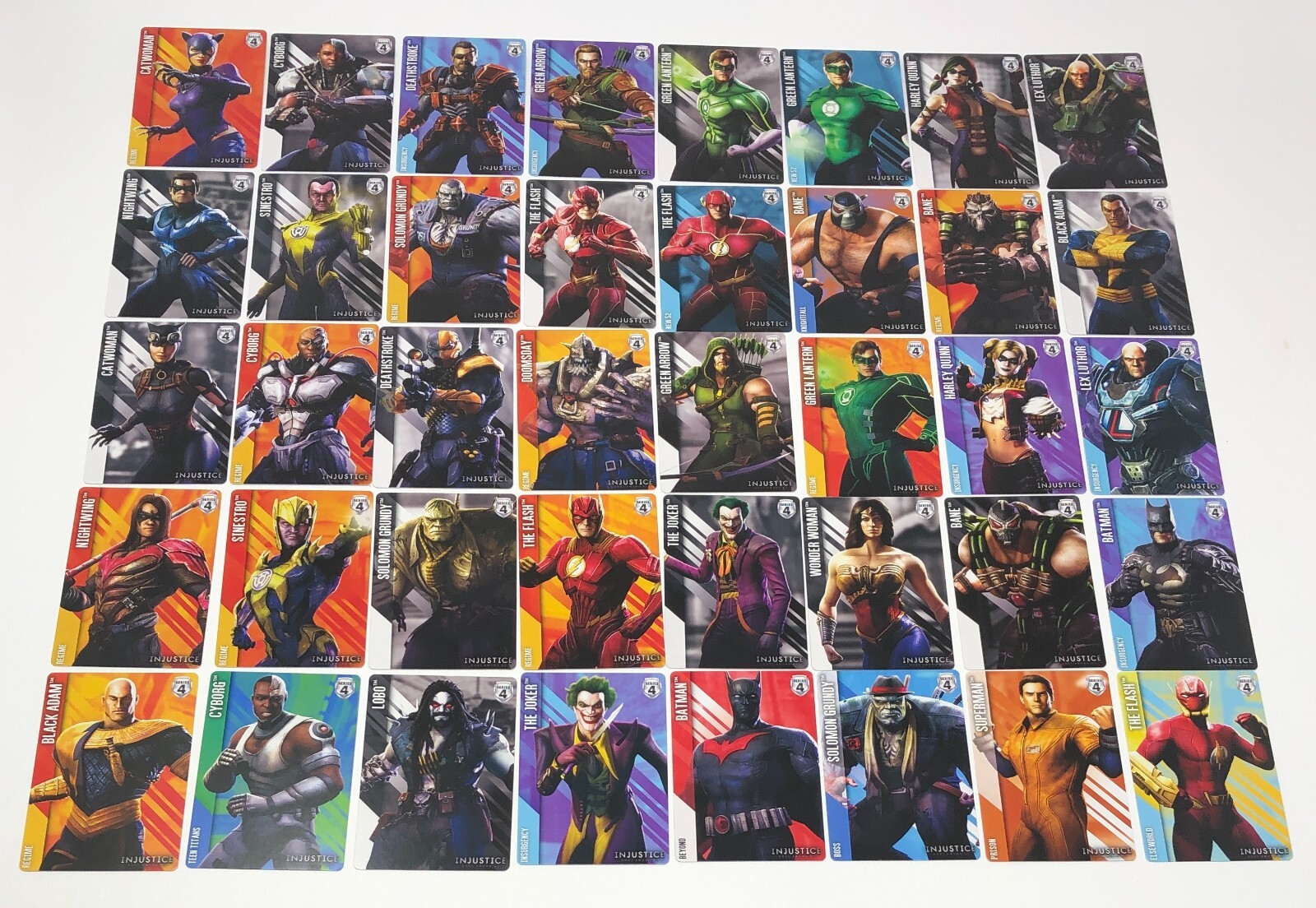 DC Injustice 40x Common Set (Series 4, FOIL, Matte) Arcade Cards