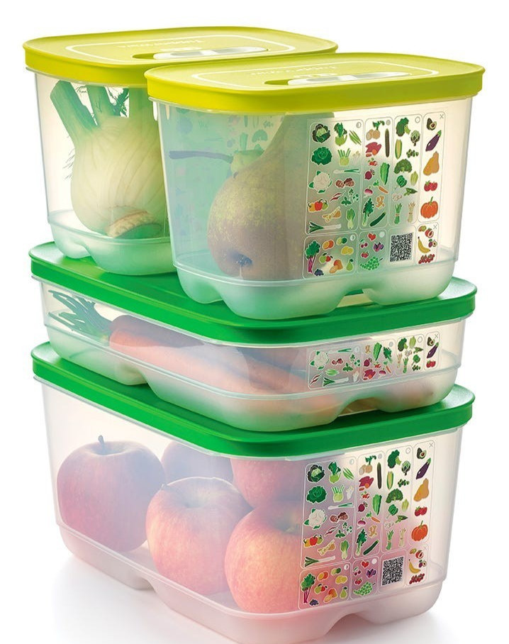 Tupperware FRIDGESMART 4 CONTAINERS FIT 2 HEADS OF LETTUCE IN GALLON SIZE, NEW