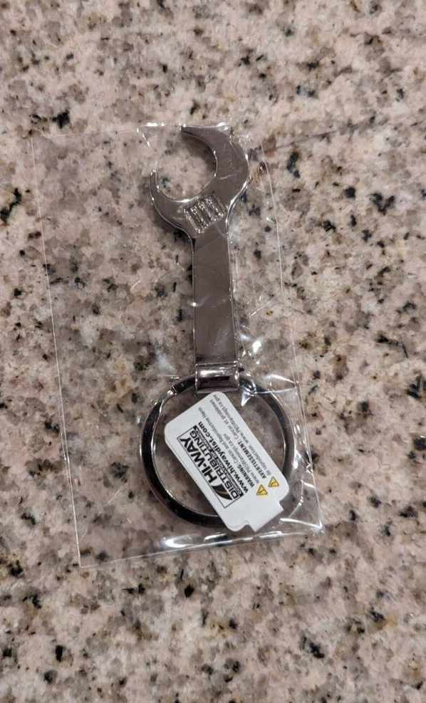 Adjustable Wrench Shape Keychain Smooth Silver Zinc Alloy Bottle Opener