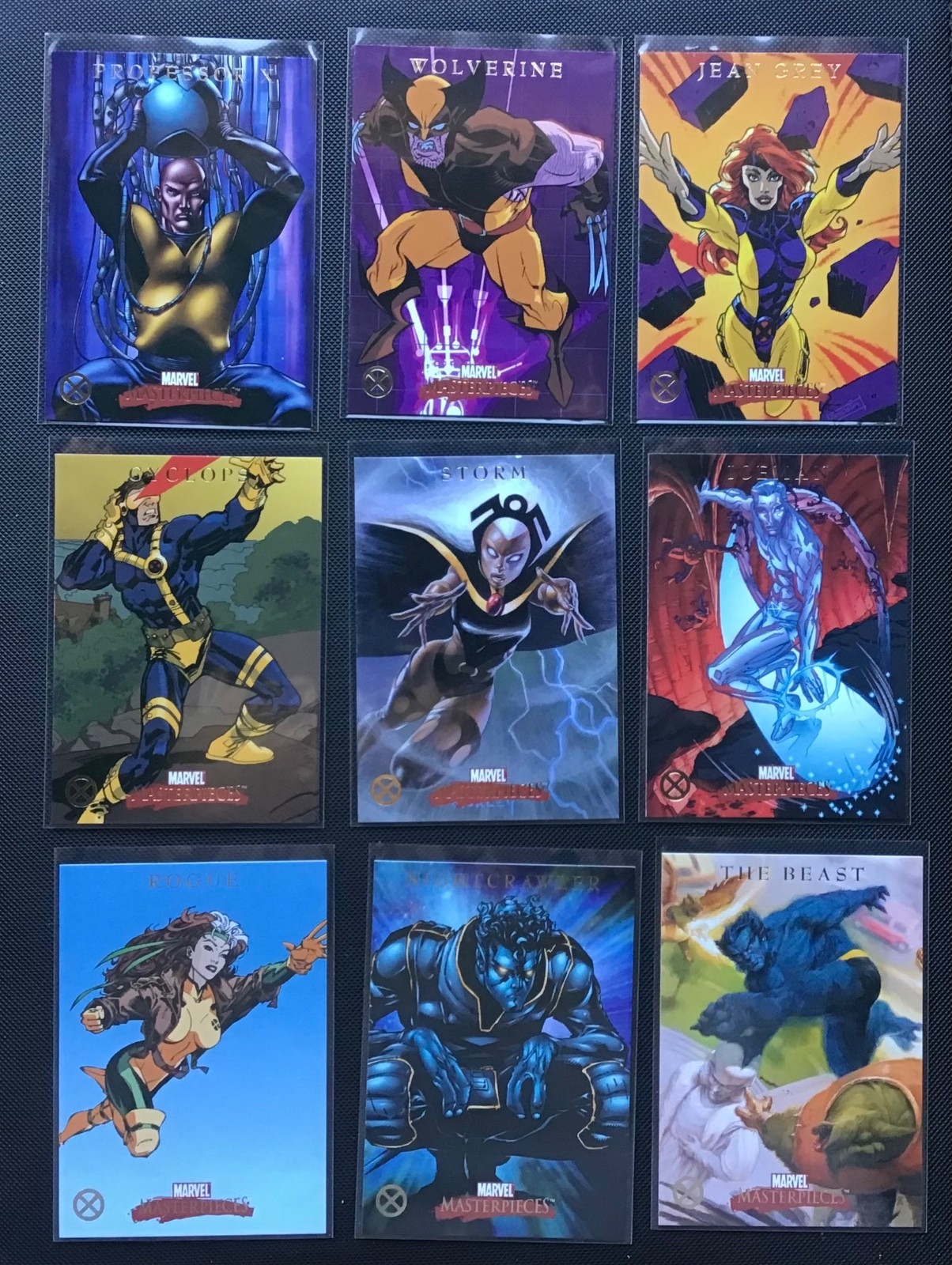 2007 MARVEL MASTERPIECES COMPLETE 9 CARD X- MEN CHASE SET