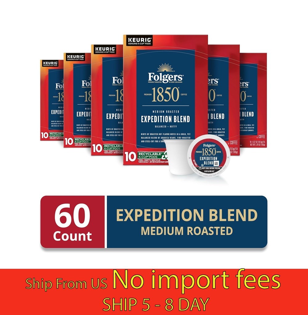 Folgers 1850 Expedition Blend K Cup Pods 60ct Medium Roast…(a19.5)