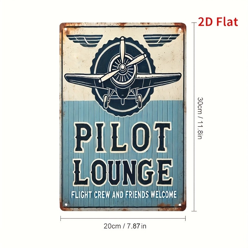 Vintage Pilot Lounge Measuring Featuring Tin Metal Signs Home Décor 8×12