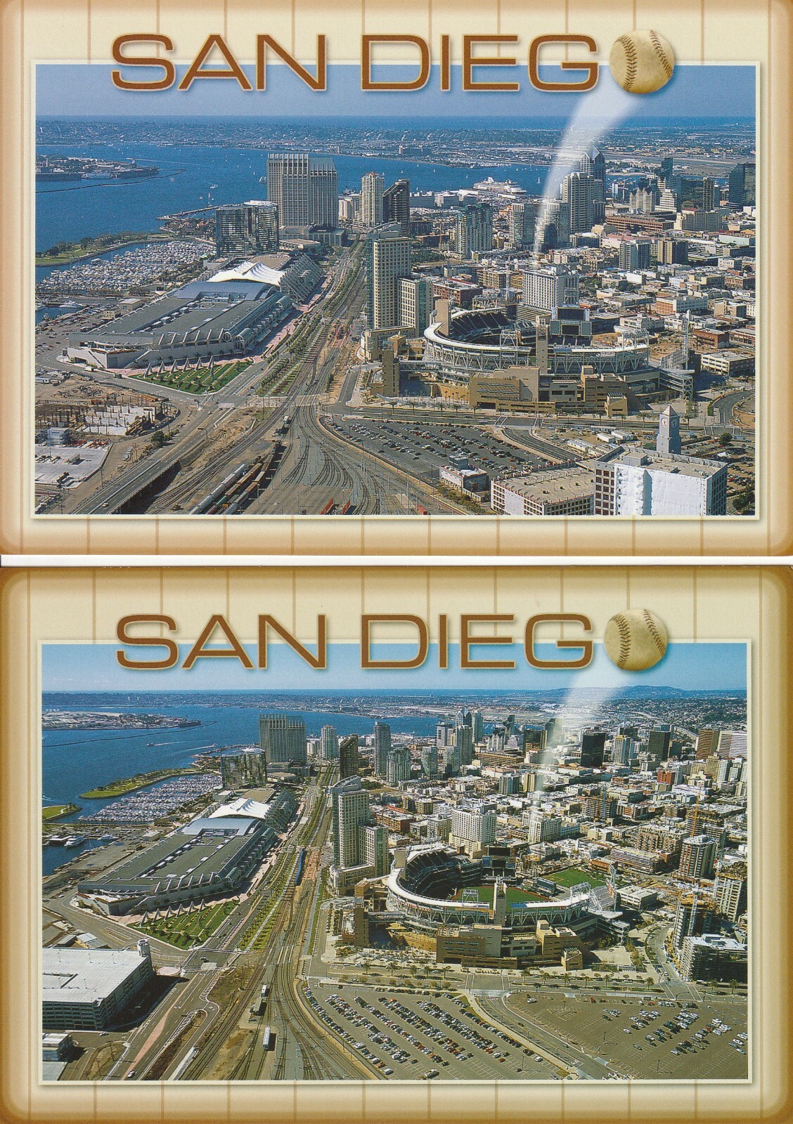 (2) Uncommon Variations – San Diego Padres Petco Park Baseball Stadium Postcards