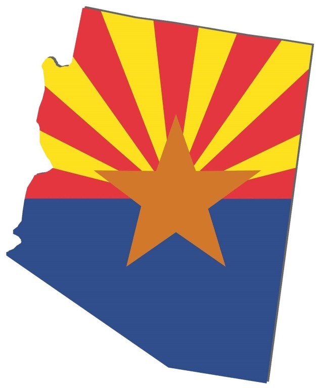 ARIZONA SILHOUETTE STATE MAP FLAG SHAPE BUMPER STICKER LAPTOP STICKER TOOLBOX