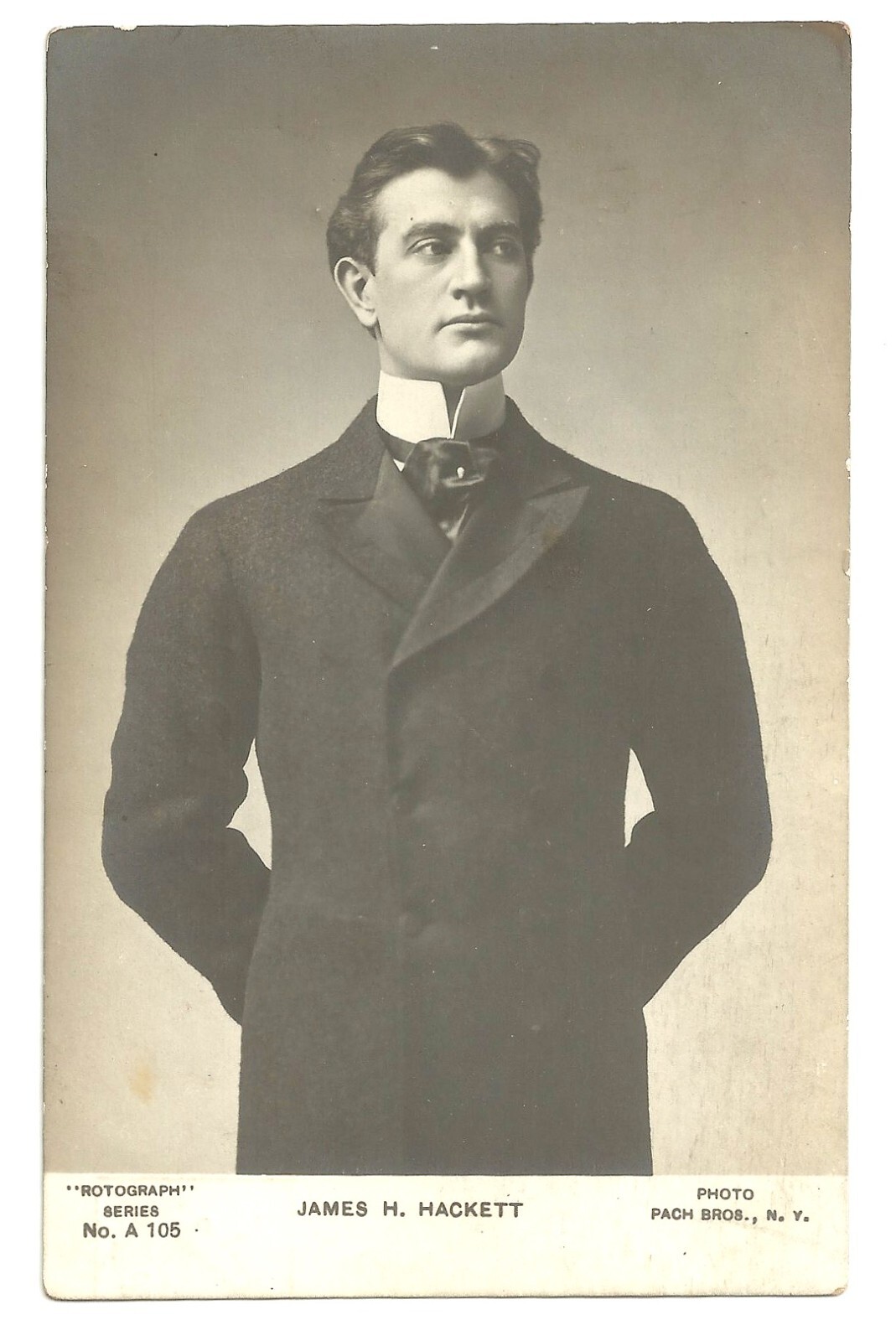 Actor 1900s James H Hackett RPPC Real Photo Postcard VTG A 105 Rotograph Stage