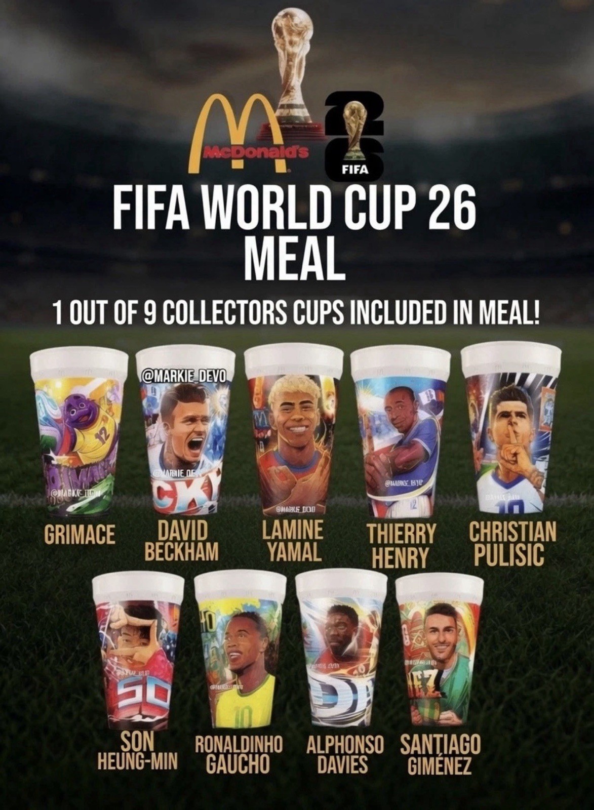McDonald’s 2026 FIFA World Cup Collectible Cups (OPENED)