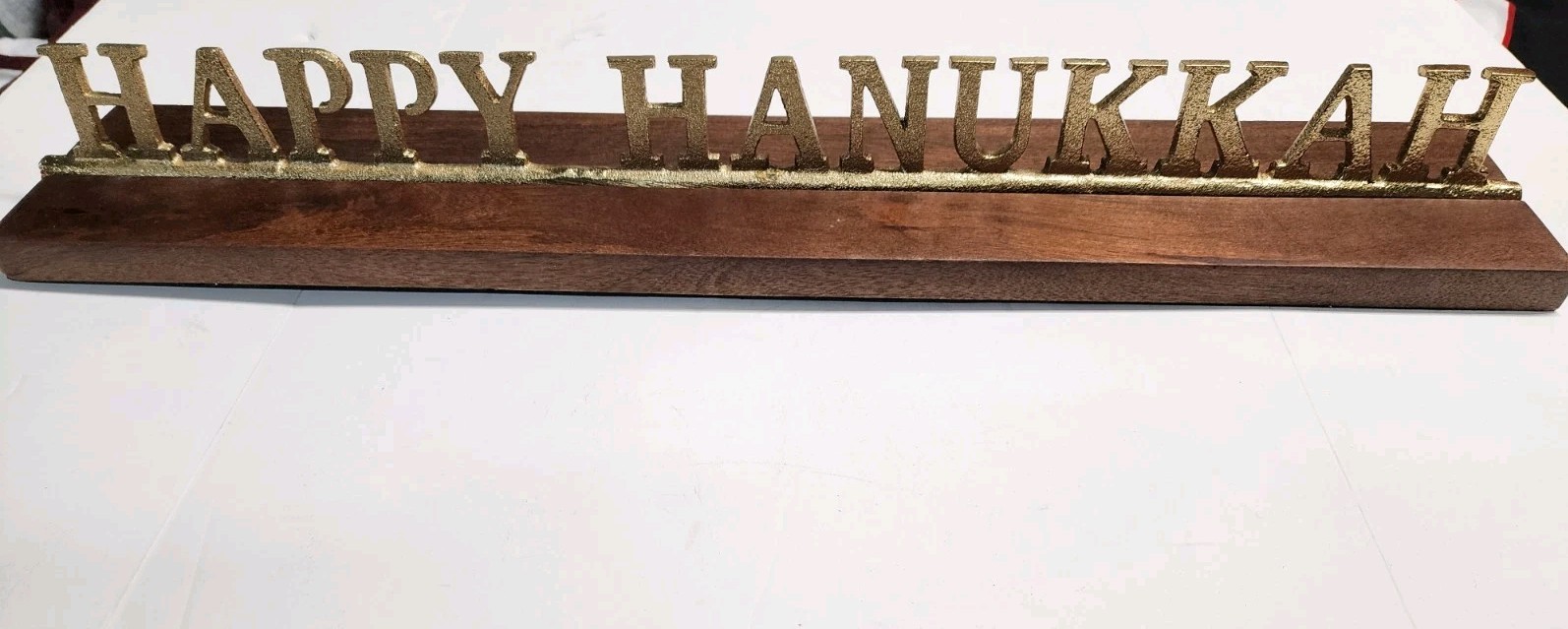 Threshold Happy Hanukkah Mantel Decor, 22″ Wood Base, NIB, SHIPS FREE
