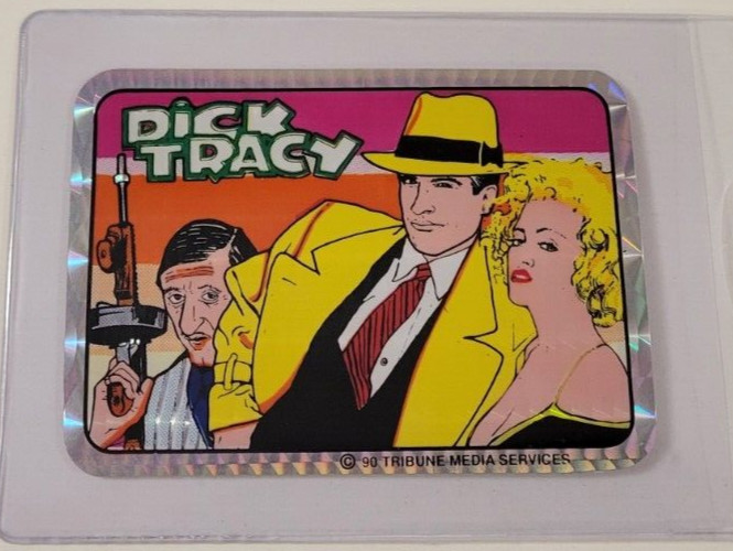 DICK TRACY Al Pacino & MADONNA 1990 PRISMATIC Prism VENDING MACHINE STICKER CARD