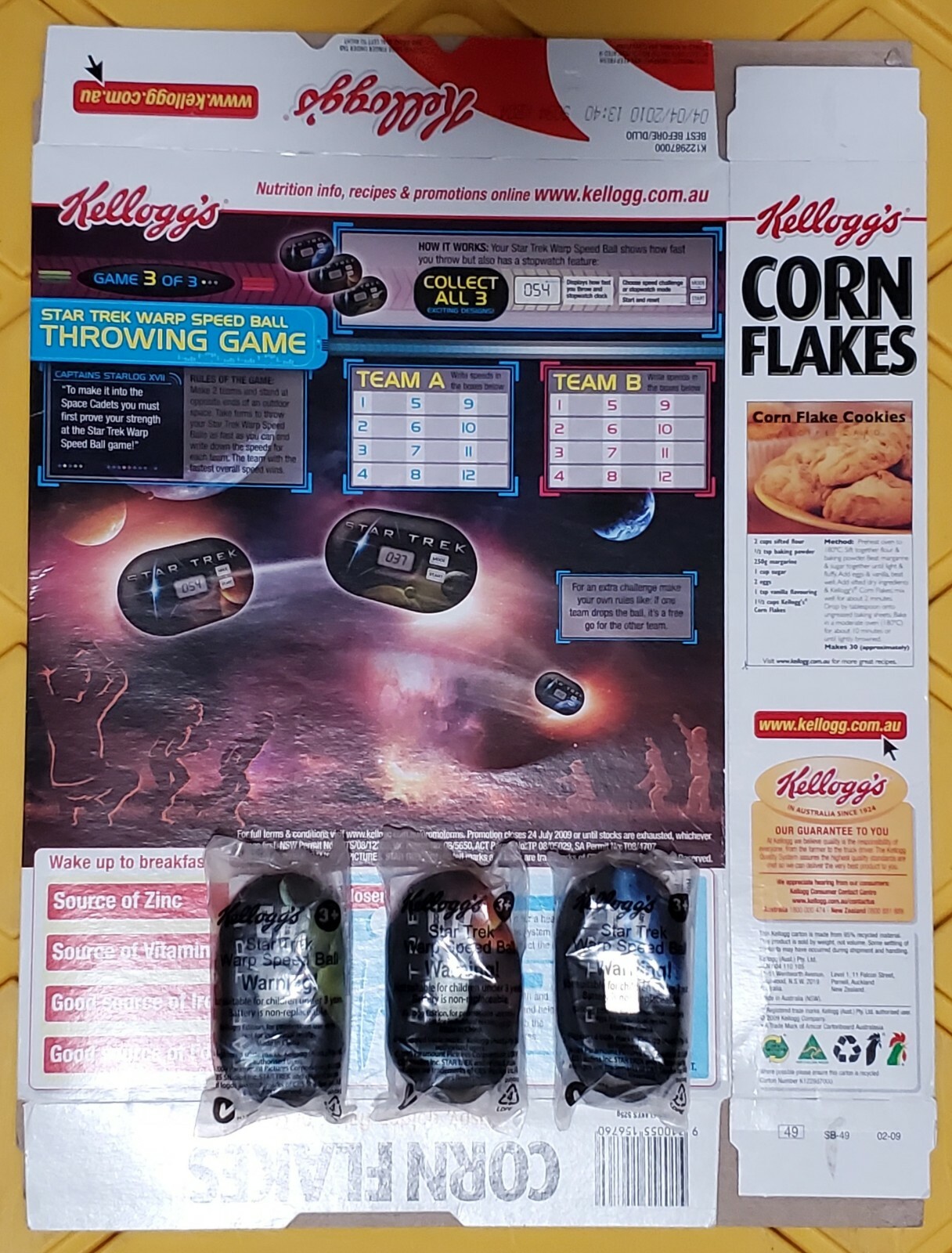 Rare 2009 Australian Exclusive Kellogg’s Star Trek Warp Speed Ball Throwing Game
