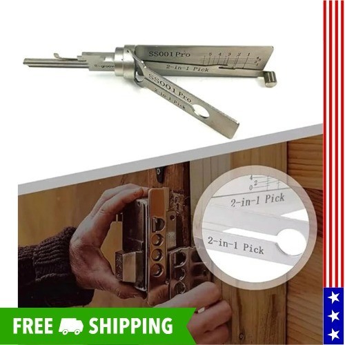 2-in-1 SS001 Key Decoder & Hook Tool — Precision Stainless Steel Key-Picking Mat