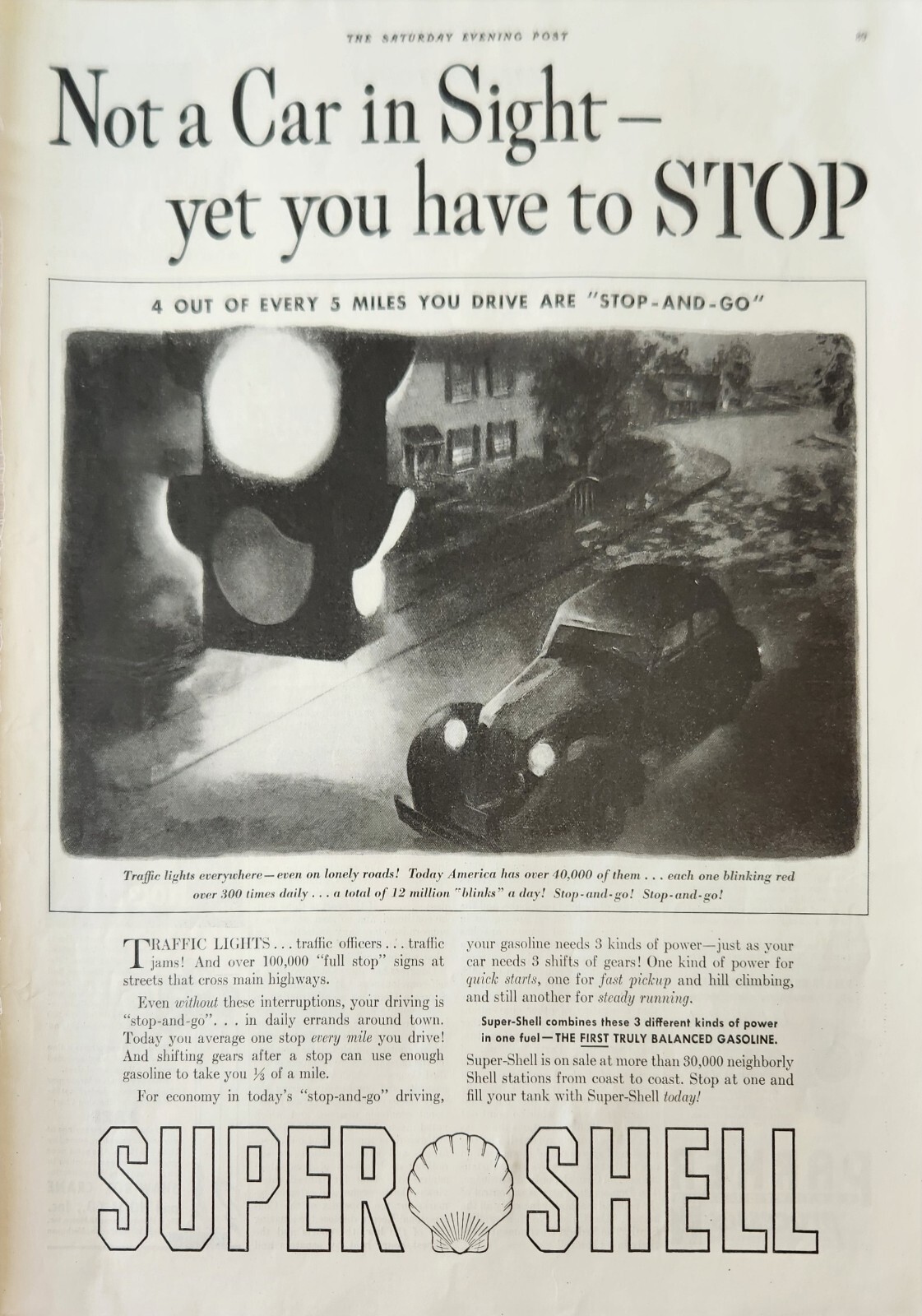 1936 Shell Oil Company Vintage Ad Not a car in sight yet you have to stop