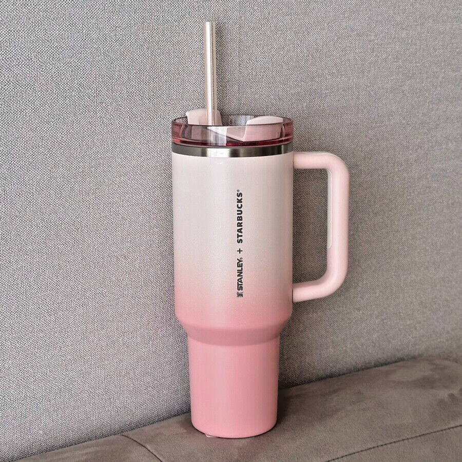 STARBUCKS Korea 2024 Stanley Pink Quencher Handle Tumbler 40oz (1183ml) limited