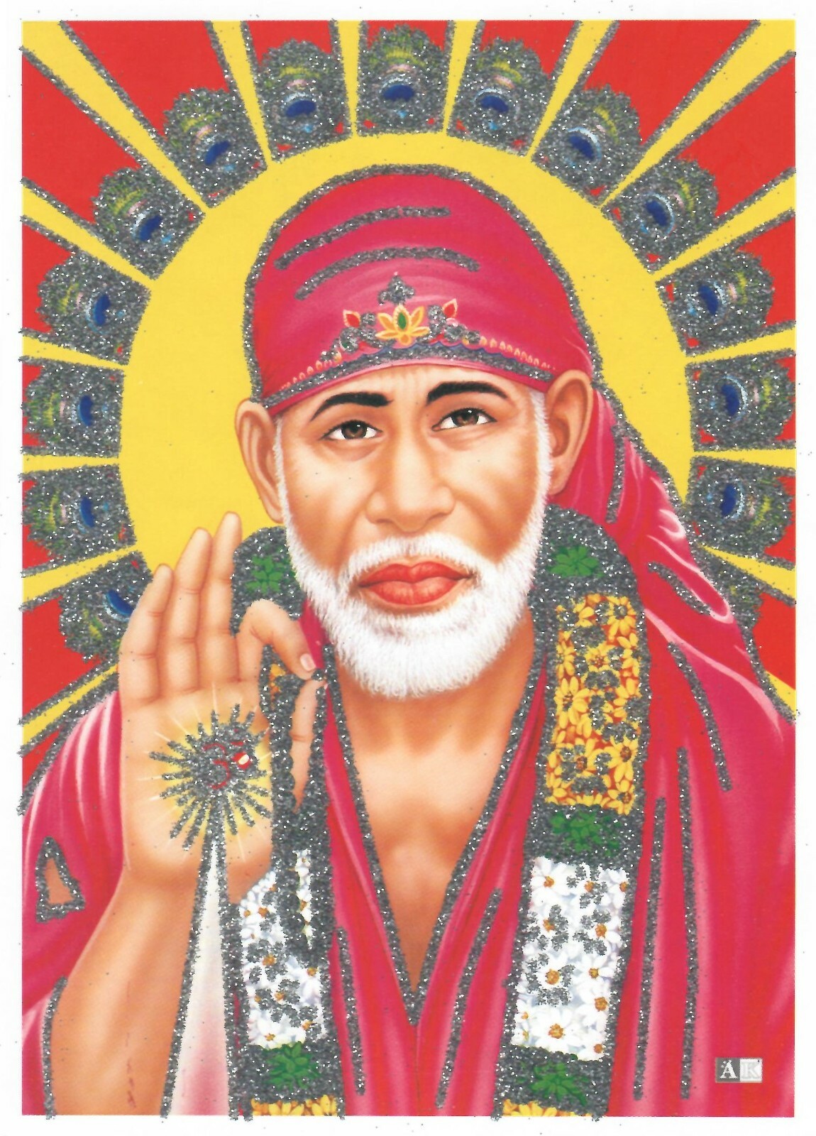 Sri Satya Sai Poster Vishnu Poster Home Office Temple Worldwide USPS Shipping