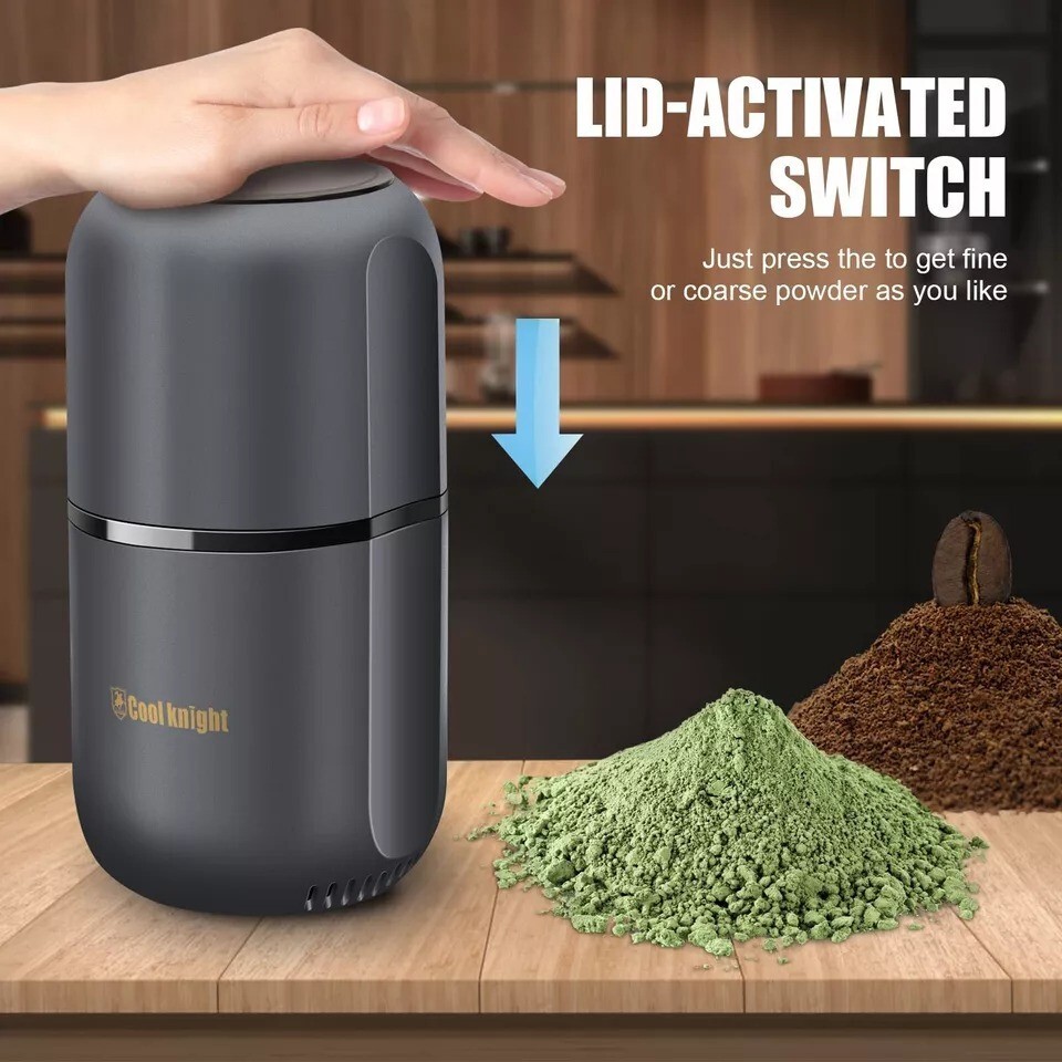 Extra Large Capacity Fast Herb Grinder – Electric – Grey – Stainless Steel