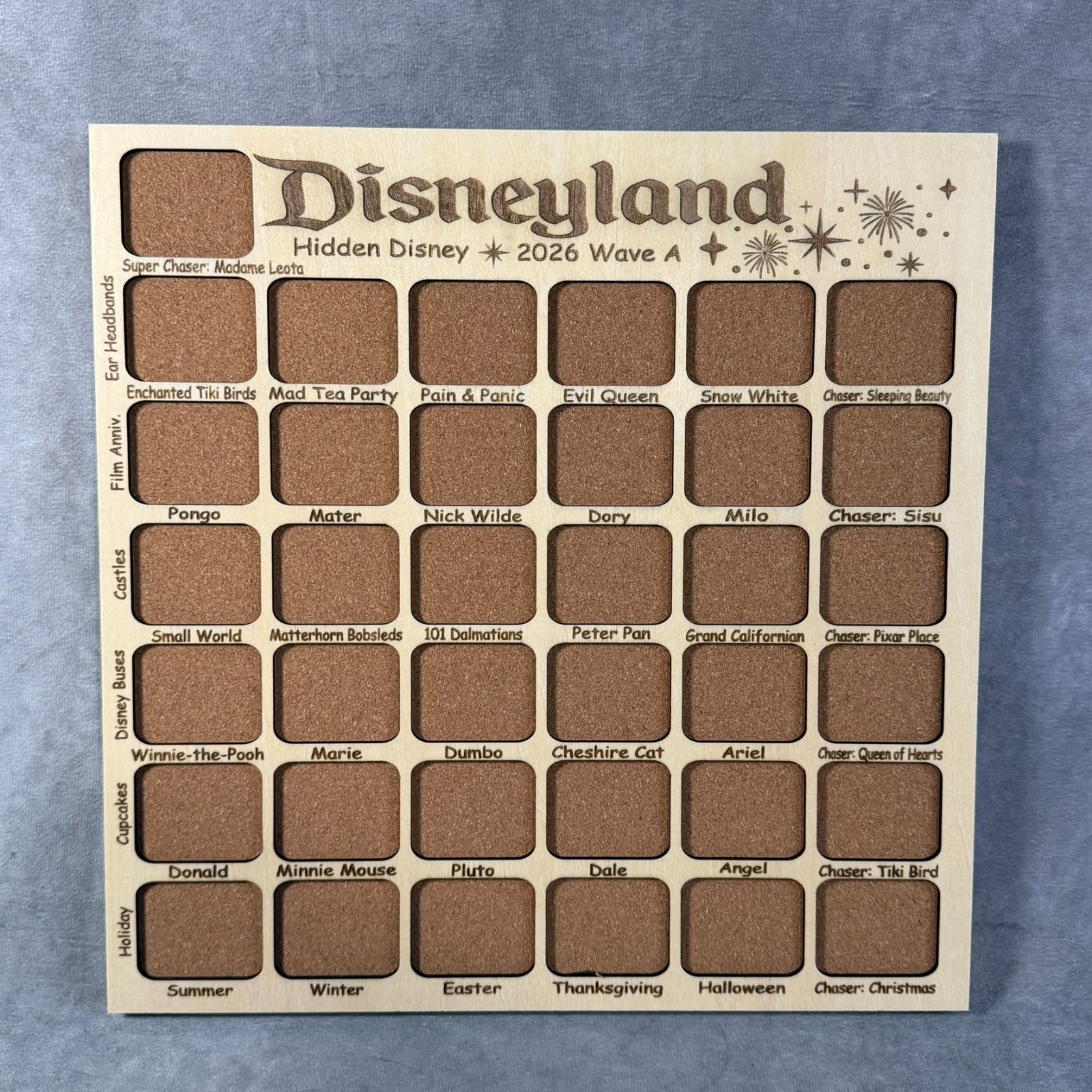 Disneyland Wave A 2026 Hidden Disney Pins Custom Pin Board – Fits Entire Set!