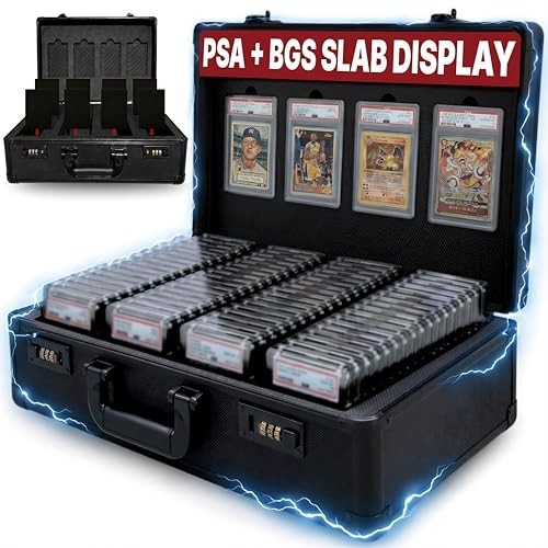 Graded Card Case – Durable PSA Slab Case with Combination Lock – 4 Row Graded Ca