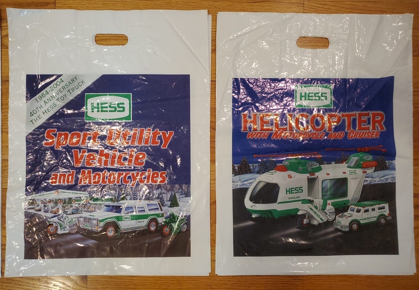 VTG Hess Toy Truck Bags Helicopter 2001 & 40th Anniversary 2004 BAGS ONLY 2 PCS