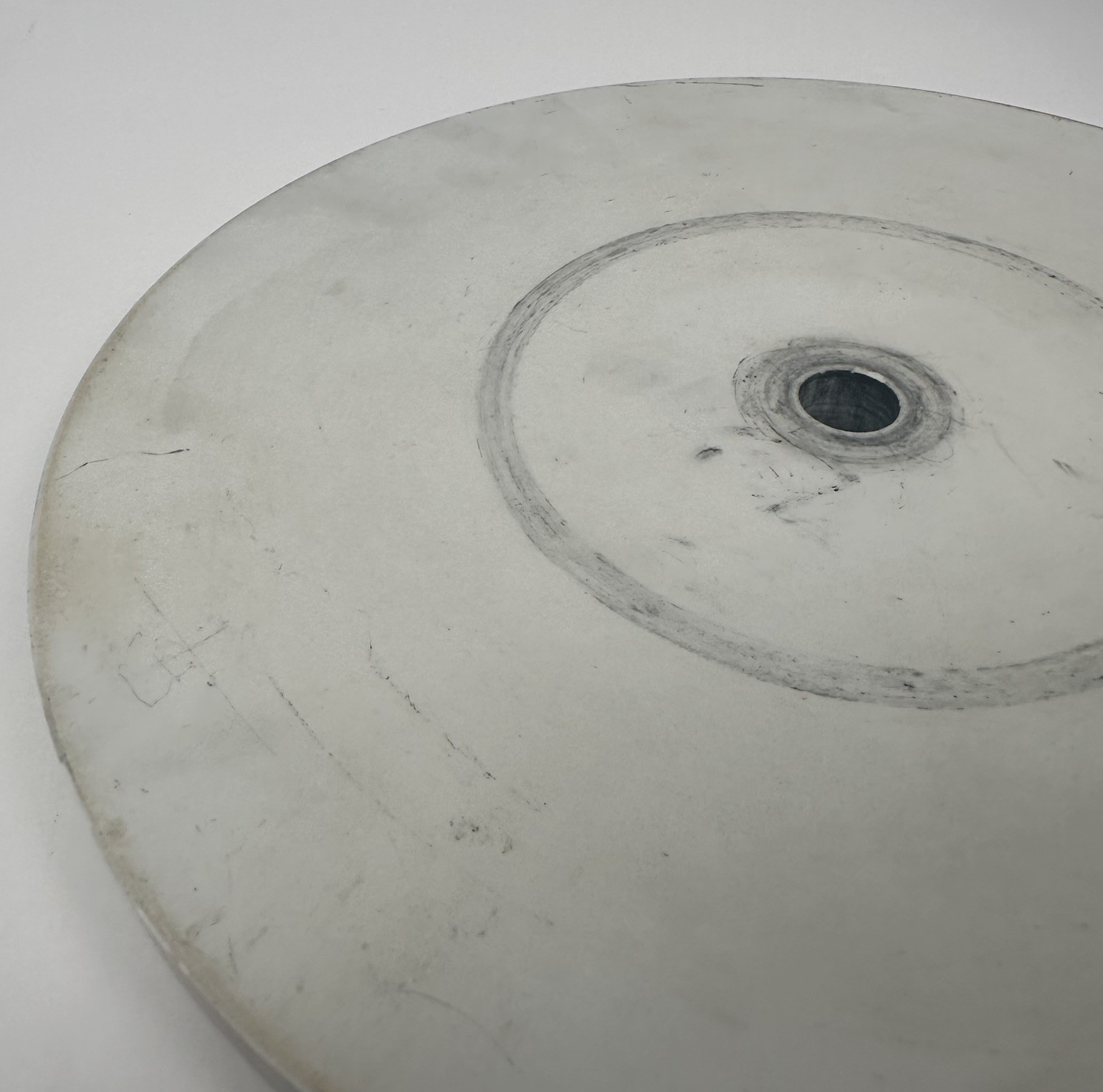 8in Solid Ceramic Flat Lap Faceting Polishing Lapidary Disc 3/8 Thick 1/2 Arbor