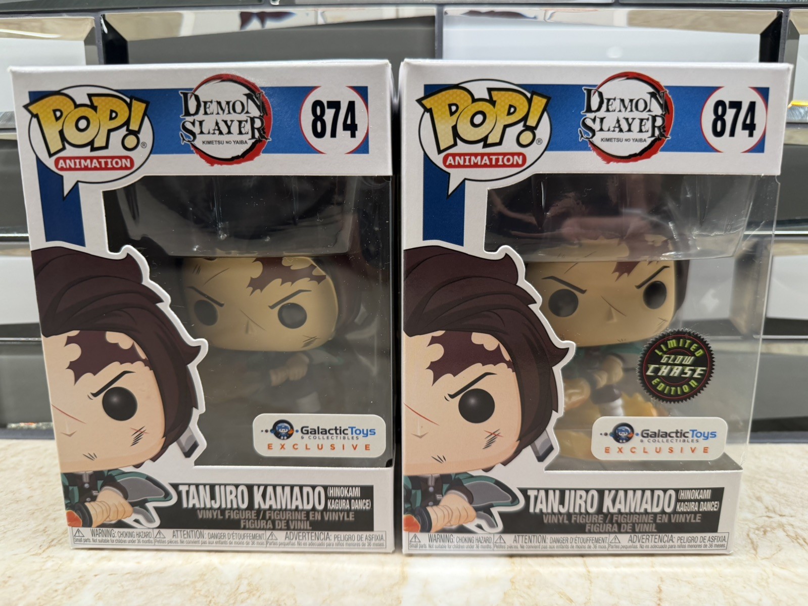 Funko Pop Demon Slayer Tanjiro Kamado Hinokami Kagura Dance Glow Chase Bundle